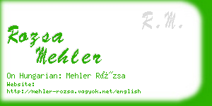 rozsa mehler business card